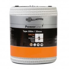 Gallagher PowerLine lint 20 mm - wit - 200 meter