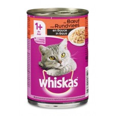 Whiskas Blik saus met rund 12 x 400 gr