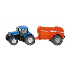 New Holland met 1-assige mestwagen 1:50